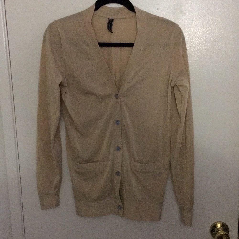 Poof Couture, Gold Metallic Cardigan